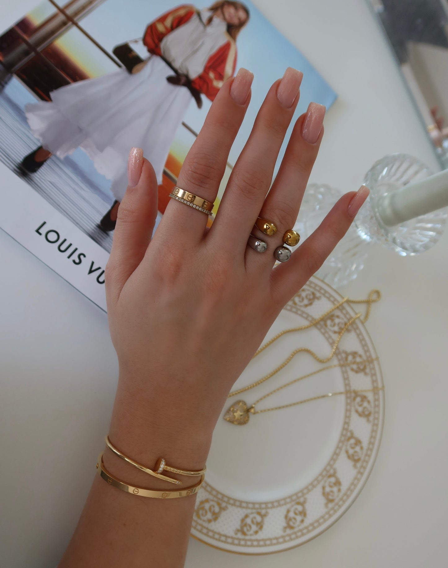 Jolie Adjustable Ring (18k Over Stainless Steel/Solid Stainless)