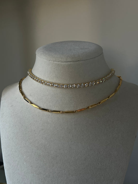 Angel Dust CZ Tennis Necklace (18k Gold Filled)