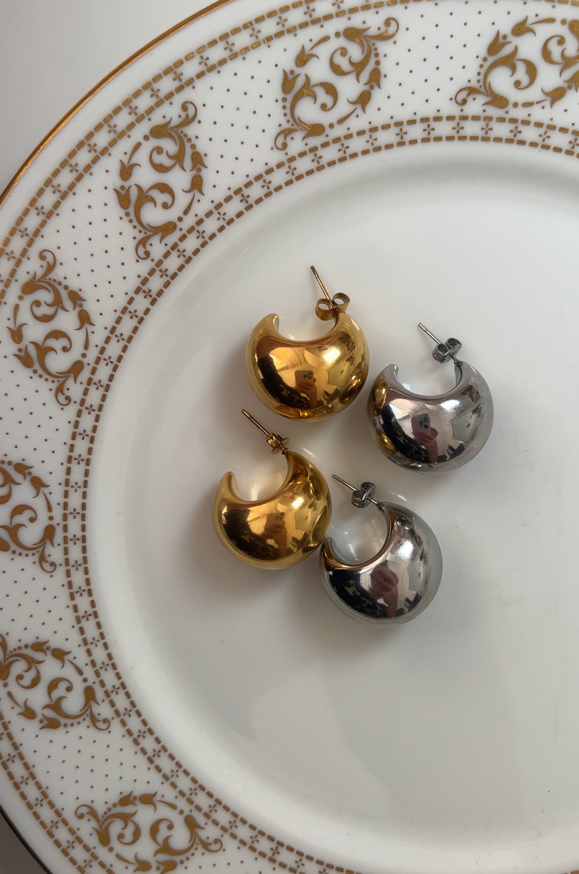 Jumbo BonBon Hoops (18k Over Stainless Steel/Solid Stainless)